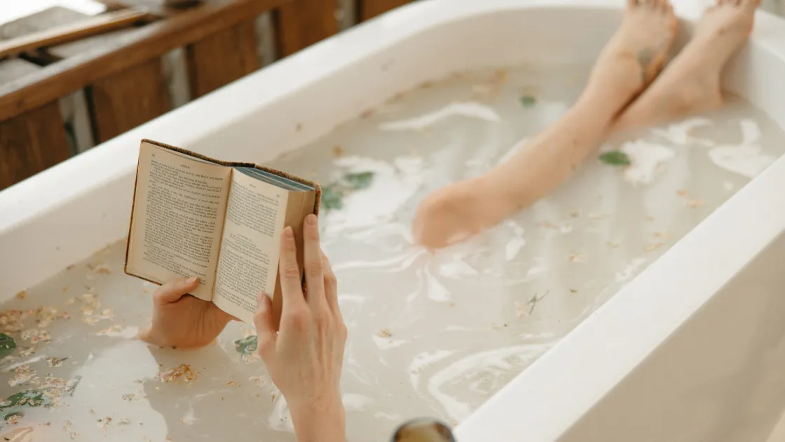 Having a bath