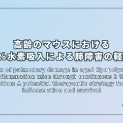 高齢のリポ多糖誘発性炎症マウスにおける2%水素ガス持続吸入による肺障害の軽減：高齢者の炎症と生存のための潜在的治療戦略