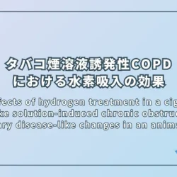 The effects of hydrogen treatment in a cigarette smoke solution-induced chronic obstructive pulmonary disease-like changes in an animal model（タバコ煙溶液によって誘発された慢性閉塞性肺疾患様の変化における水素治療の効果）