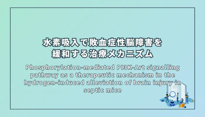 Phosphorylation-mediated PI3K-Art signalling pathway as a therapeutic mechanism in the hydrogen-induced alleviation of brain injury in septic mice（リン酸化調節によるPI3K-Aktシグナル伝達経路が水素吸入で敗血症性脳障害を緩和する治療メカニズムとなり得るマウスモデル研究）