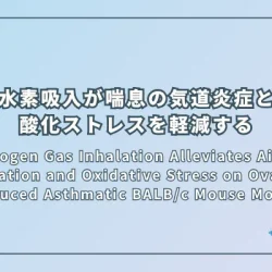Hydrogen Gas Inhalation Alleviates Airway Inflammation and Oxidative Stress on Ovalbumin-Induced Asthmatic BALB/c Mouse Model（水素吸入が卵白アルブミン誘発喘息マウスモデルの気道炎症と酸化ストレスを軽減する）
