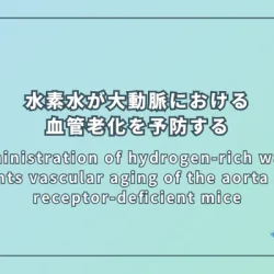 Administration of hydrogen-rich water prevents vascular aging of the aorta in LDL receptor-deficient mice（水素水の投与はLDL受容体欠損マウスの大動脈における血管老化を予防する）