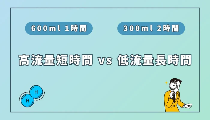 水素吸入は高流量短時間 vs 低流量長時間、どちらが良い？
