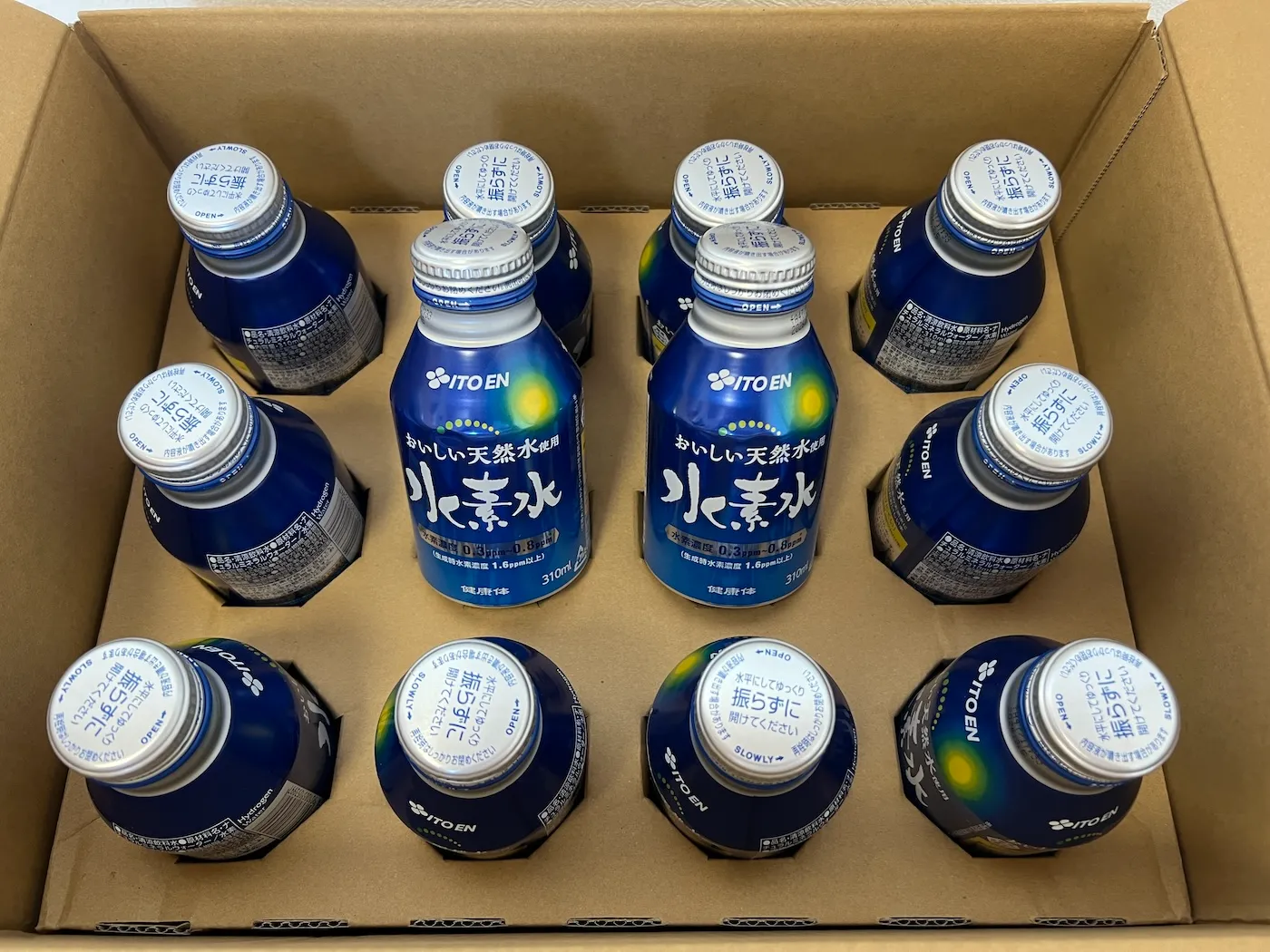 伊藤園の水素水缶12が入った箱