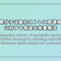 A comprehensive review of molecular hydrogen as a novel nutrition therapy in relieving oxidative stress and diseases: Mechanisms and perspectives(酸化ストレスと疾患を軽減する新規栄養療法としての水素分子に関する包括的レビュー:メカニズムと展望)